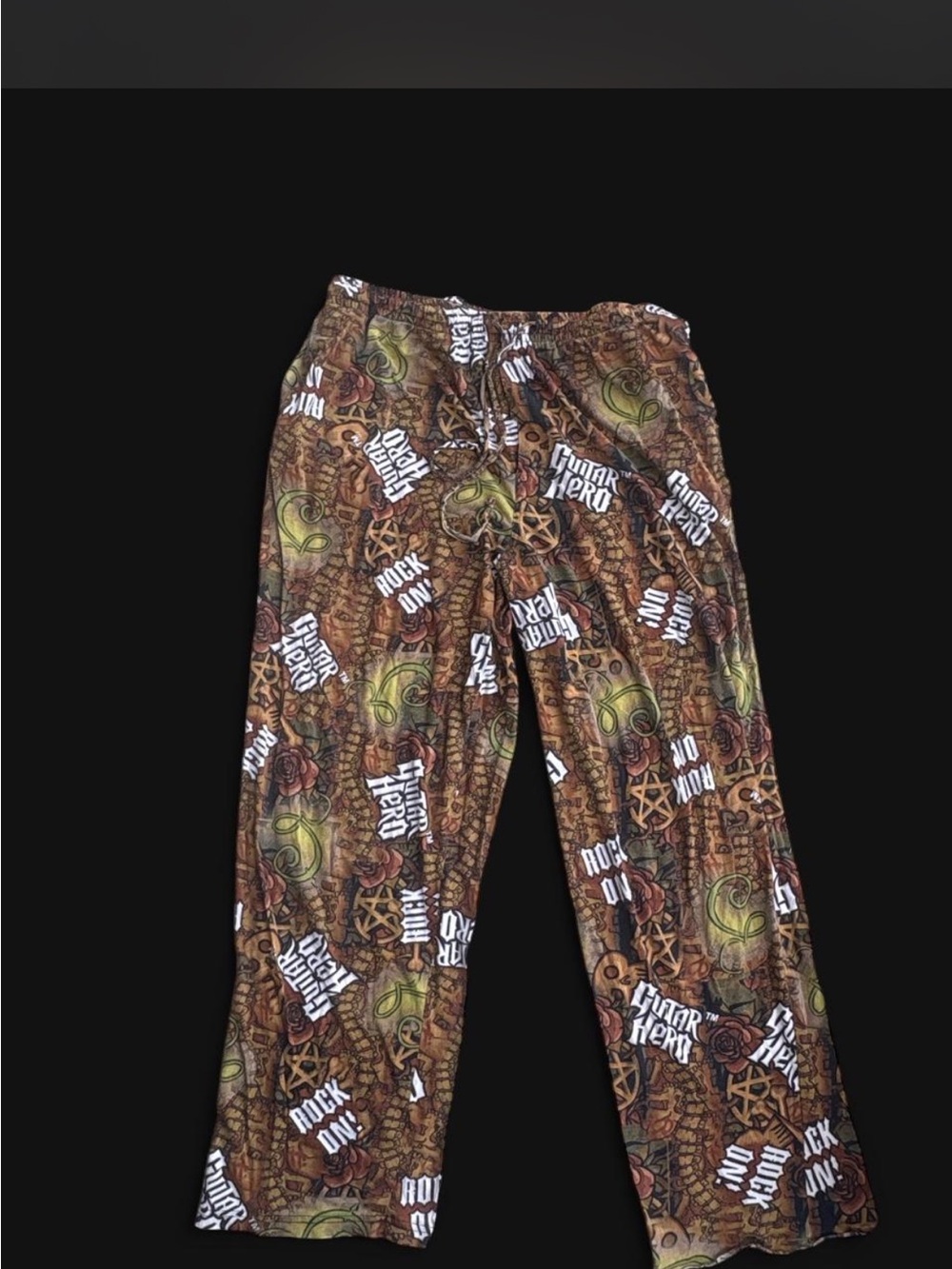 Men’s y2k guitar hero Brown Graphic Lounge Pants
